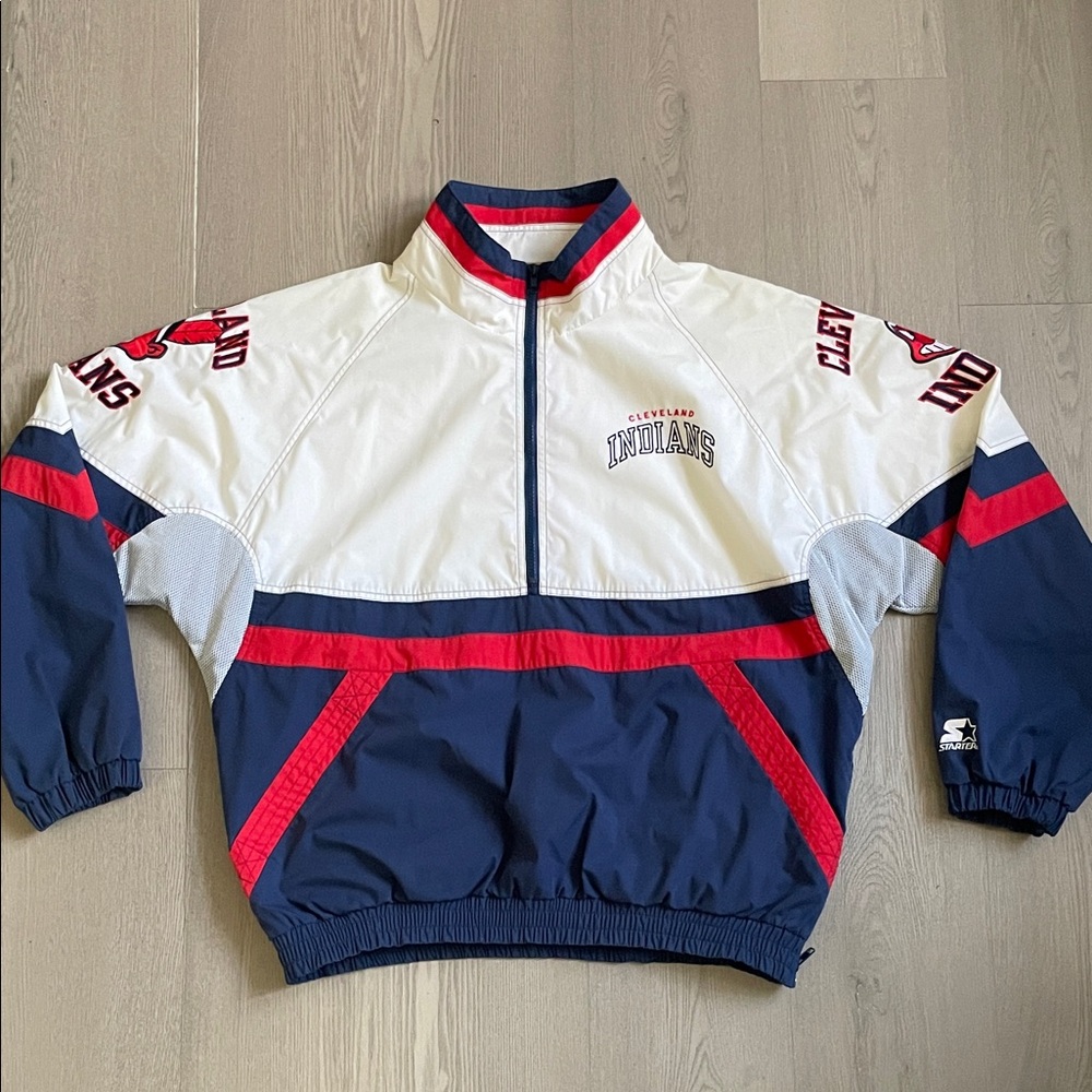 Rare vintage Cleveland MLB Baseball Starter pull over jacket